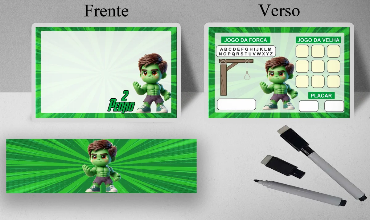 Lousa Magica infantil personalizada para lembrancinhas do Incrivel Hulk - Imagem 4