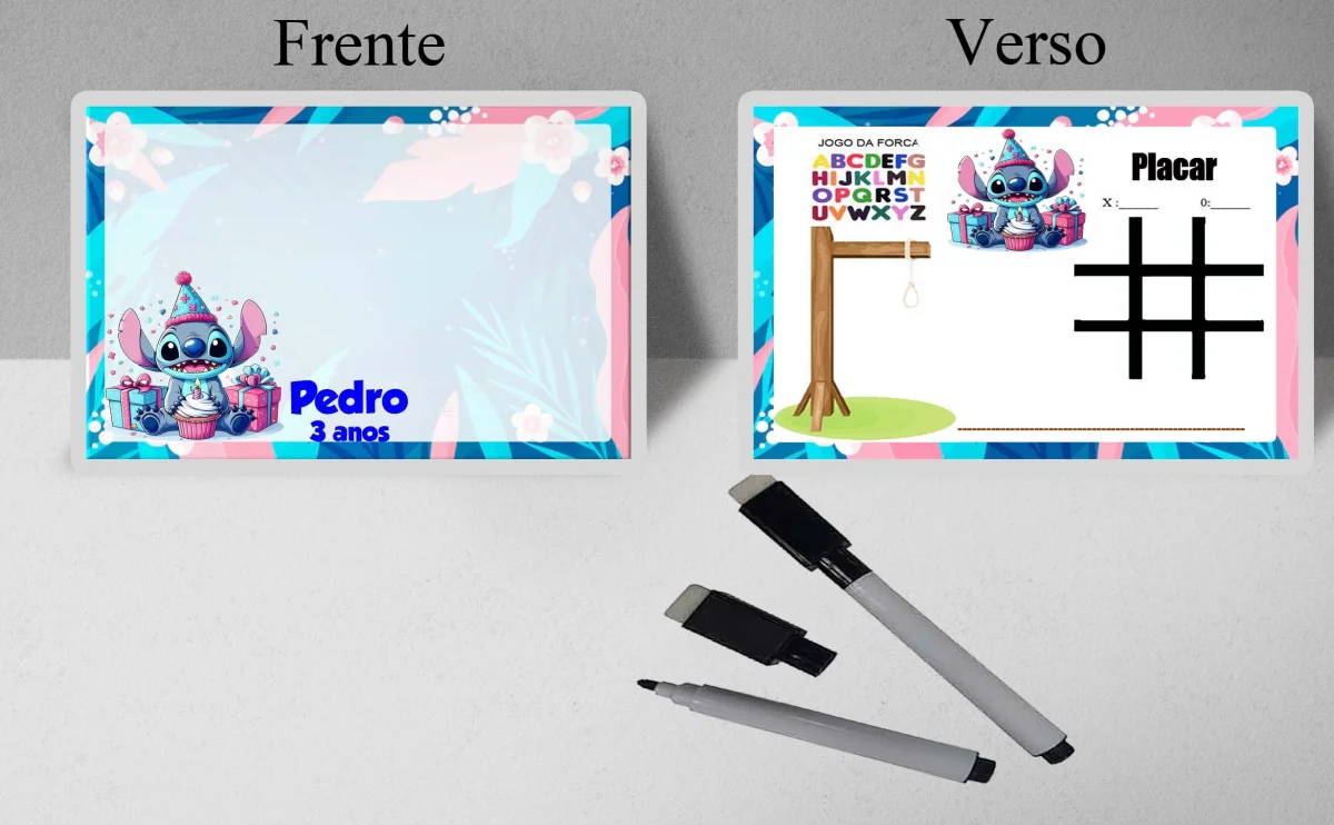 Lousa Magica infantil personalizada para lembrancinhas Sticth - Imagem 3