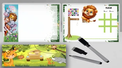 Lousa Magica infantil personalizada para lembrancinhas Safari Baby