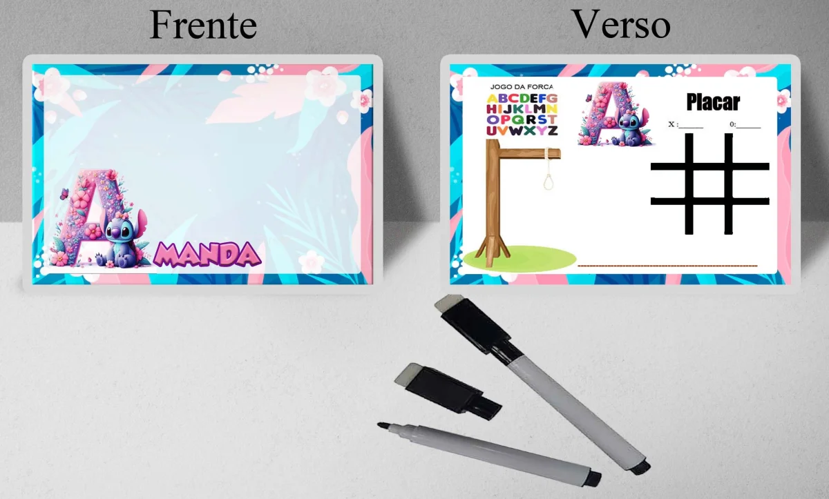 Lousa Magica infantil personalizada para lembrancinhas do Stitch - Imagem 3
