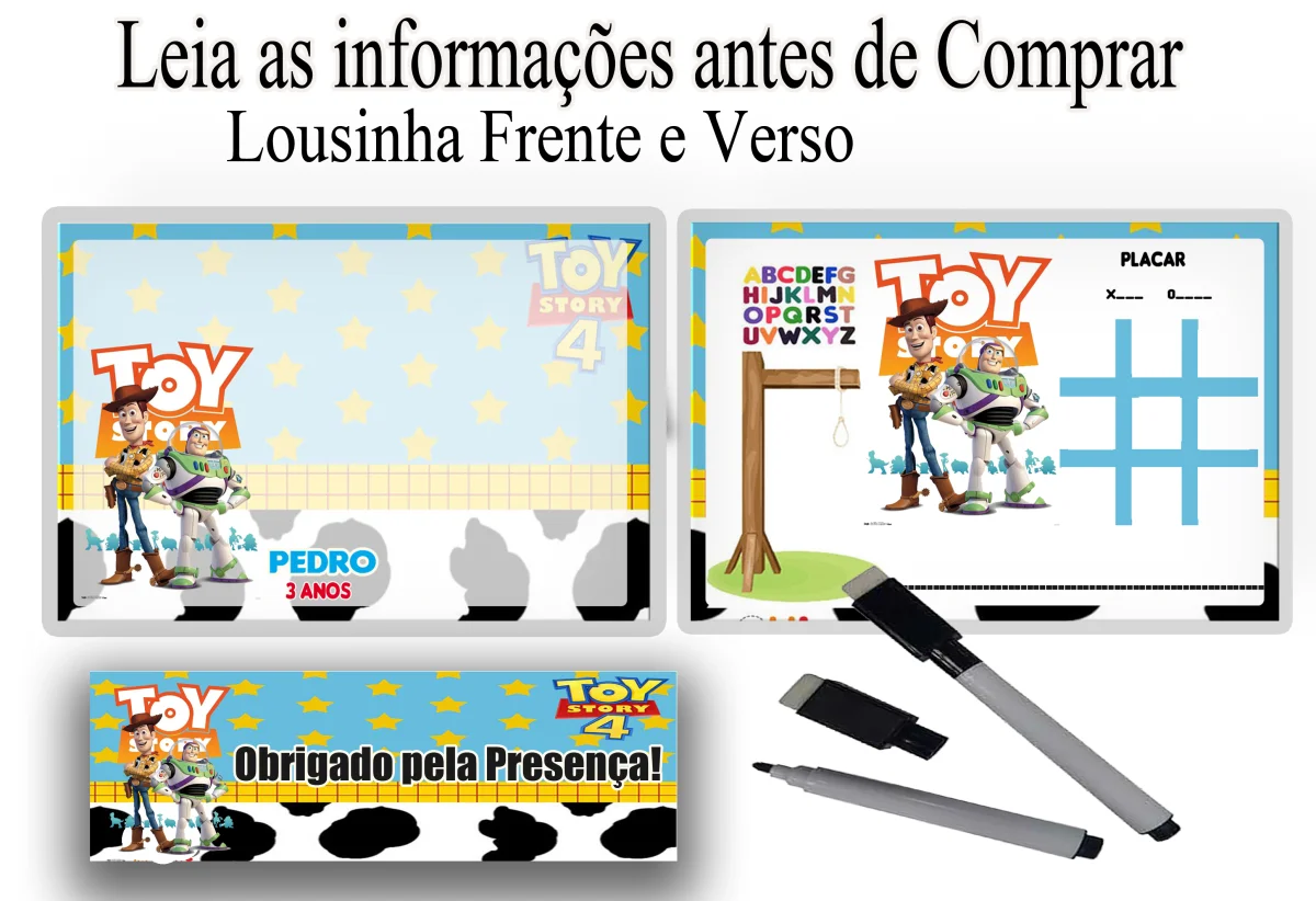 Lousa Magica infantil personalizada para lembrancinhas Toy Story - Imagem 1