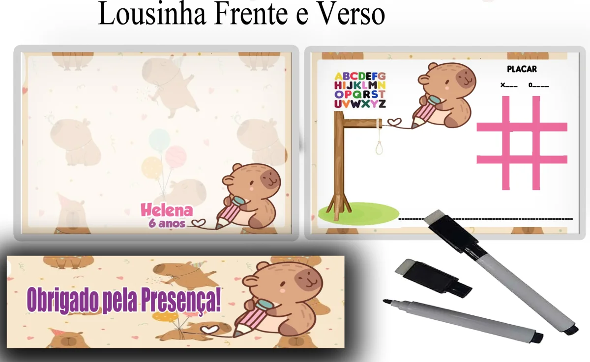 Lousa Magica infantil personalizada para lembrancinhas da Capivara - Imagem 3