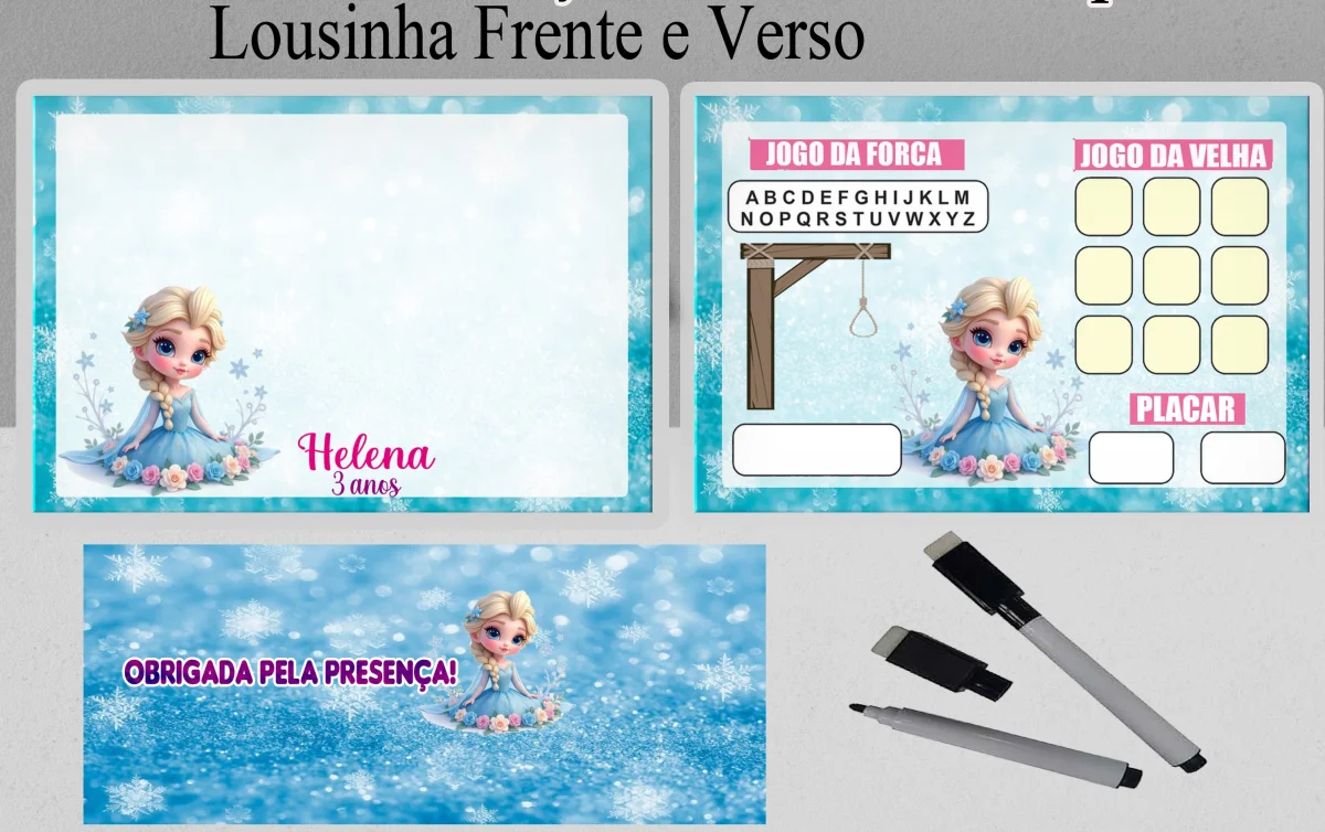 Lousa Magica infantil personalizada para lembrancinhas da Elza Frozen - Imagem 3
