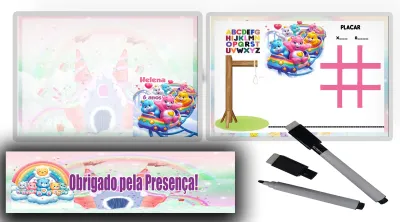 Lousa Magica infantil personalizada para lembrancinhas Ursinhos Carinhos