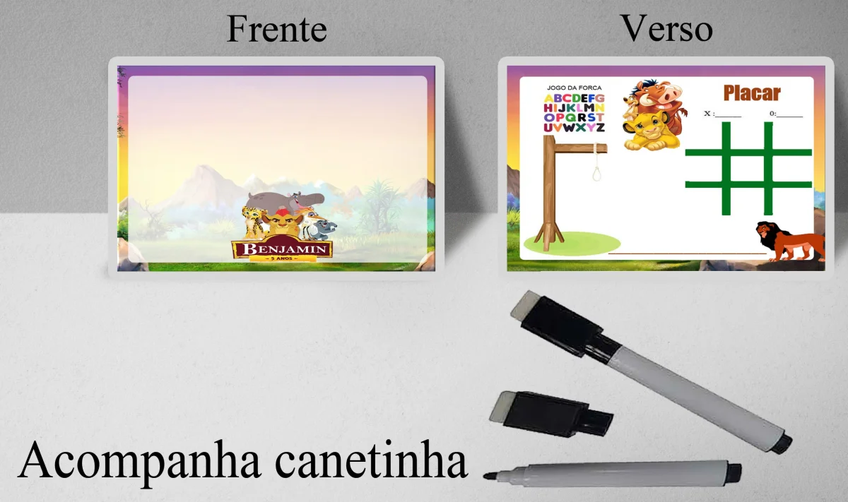 Lousa Magica infantil personalizada para lembrancinhas do Rei Leão - Imagem 1