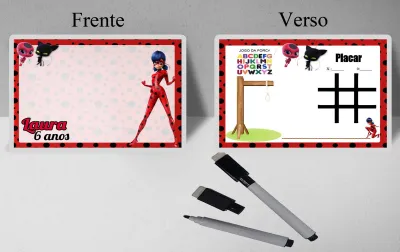 Lousa Magica infantil personalizada para lembrancinhas ladybug