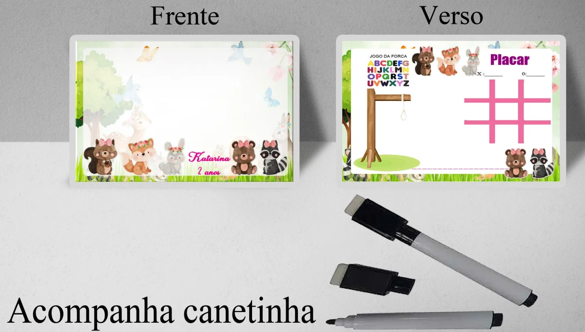 Lousa Magica infantil personalizada para lembrancinhas Bosque Encantado - Imagem 4