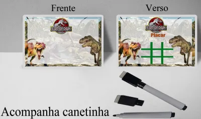 Lousa Magica infantil personalizada para lembrancinhas Jurassic Park dos Dinossauros