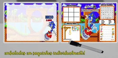 Lousa Magica infantil Divertida para lembrancinhas Sonic