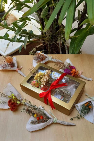 Flores Secas Kit 10 Buquezinhos para Convites Lembrancinhas