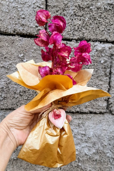 Flores secas naturais pequeno buquet para mães - Imagem 2