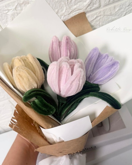 Buquê de Flores em Chenille | Tulipas - Imagem 2