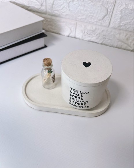 Kit Vela Aromática com Bandeja Frase Iluminar - Imagem 4