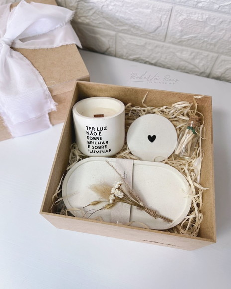 Kit Vela Aromática com Bandeja Frase Iluminar