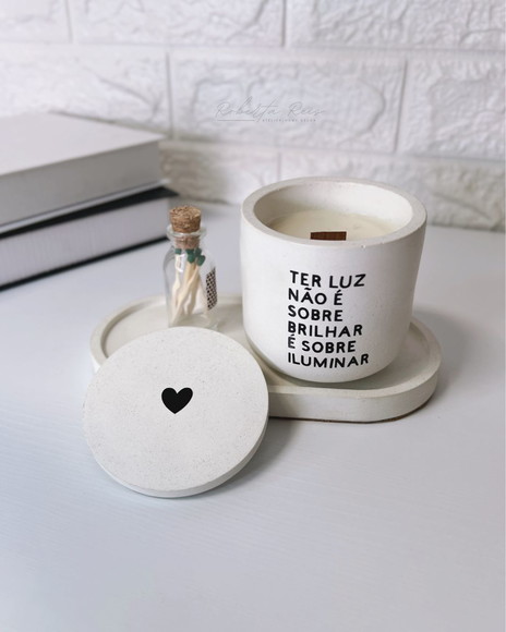 Kit Vela Aromática com Bandeja Frase Iluminar - Imagem 3