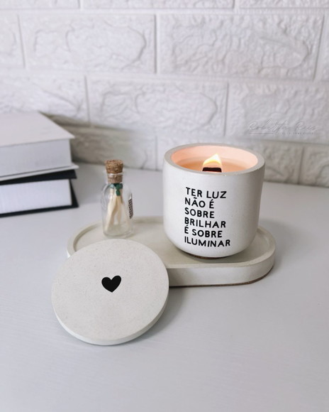 Kit Vela Aromática com Bandeja Frase Iluminar - Imagem 2