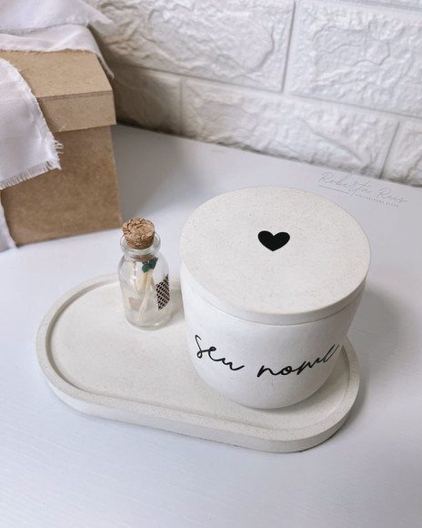 Kit Vela Aromática Personalizada e Bandeja - Imagem 3