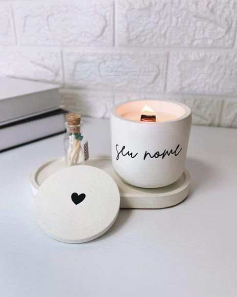 Kit Vela Aromática Personalizada e Bandeja - Imagem 4