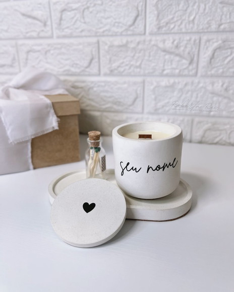 Kit Vela Aromática Personalizada e Bandeja - Imagem 2