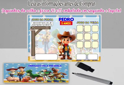 Joguinho da Velha e Forca Lembrancinhas Woody Toy story