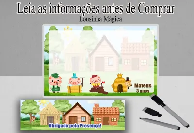 Joguinho da Velha e Forca Lembrancinhas 3 Porquinhos