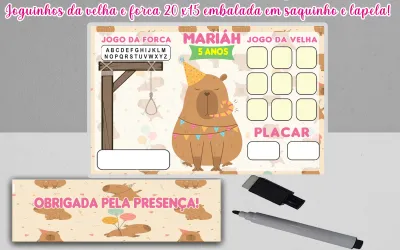 Joguinho da Velha e Forca Lembrancinhas da Capivara
