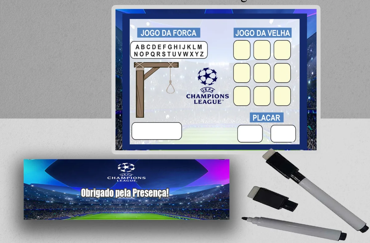 Joguinho da Velha e Forca Lembrancinhas Champions League - Imagem 3