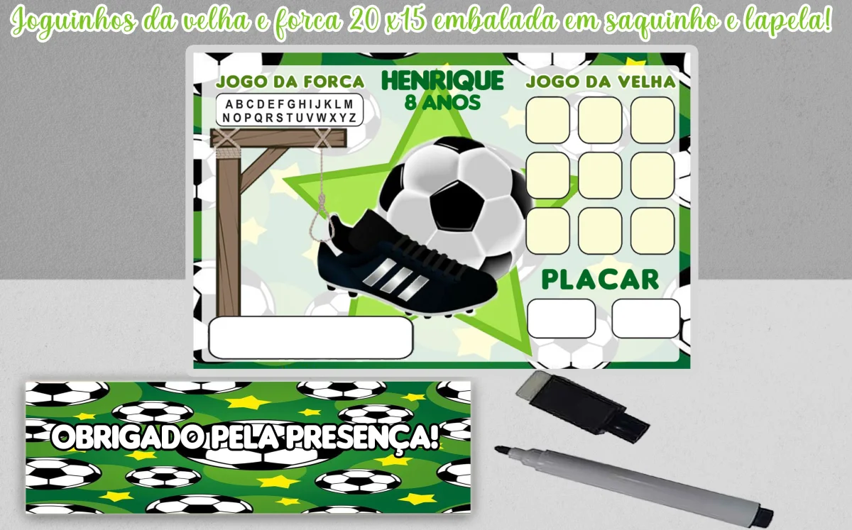 Joguinho da Velha e Forca Lembrancinhas Futebol - Imagem 2