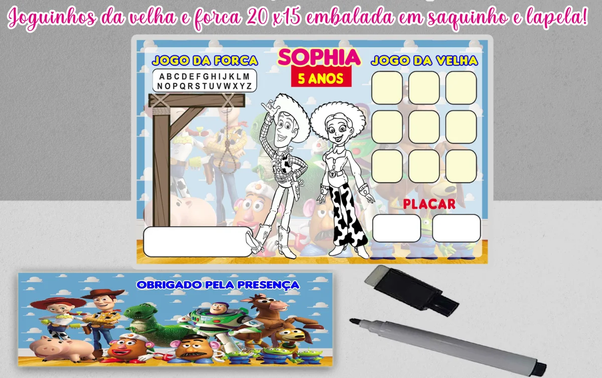 Joguinho de colorir da Velha e Forca Lembrancinhas Toy Story - Imagem 5