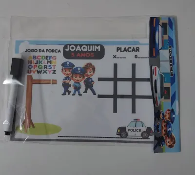 Joguinho da Forca e Velha lembrancinhas infantil da Policia