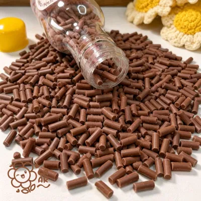 Granulado Chocolate Fake Tradicional em Biscuit para Laços e Artesanato - Garrafinha 40g