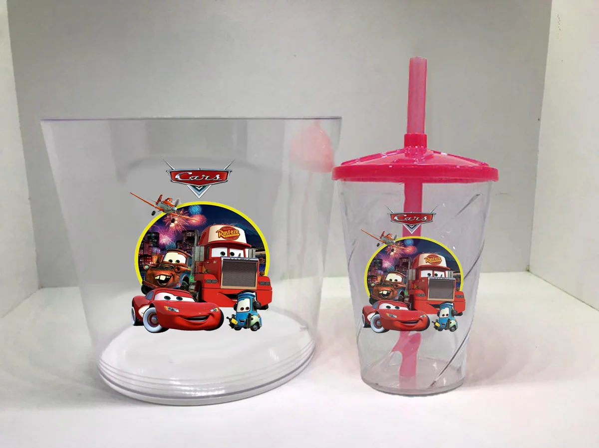 Kit Balde de Pipoca 1,5+Copo Twister Carros Disney - Imagem 2