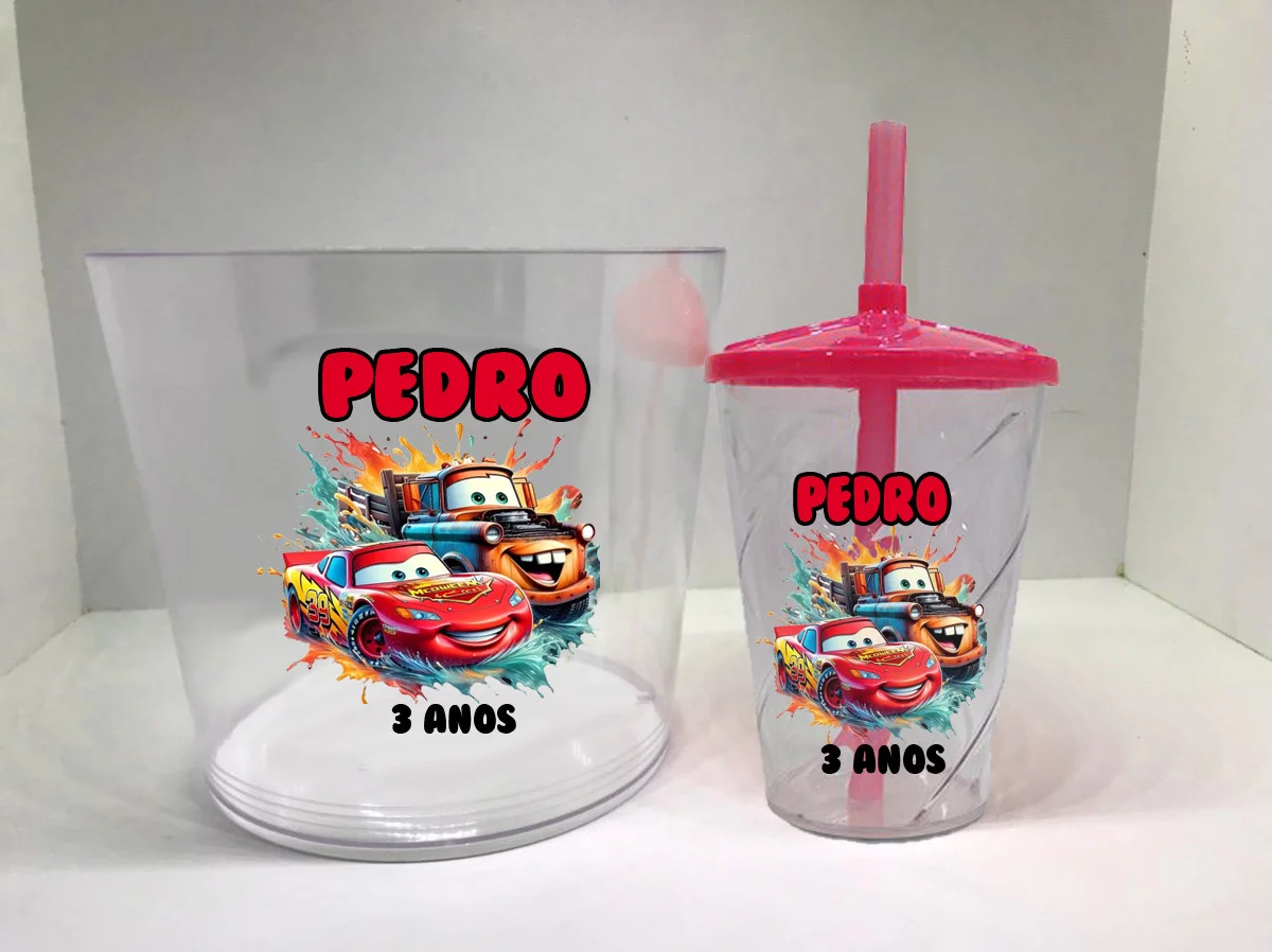Kit Balde de Pipoca 1,5+Copo Twister  Carros