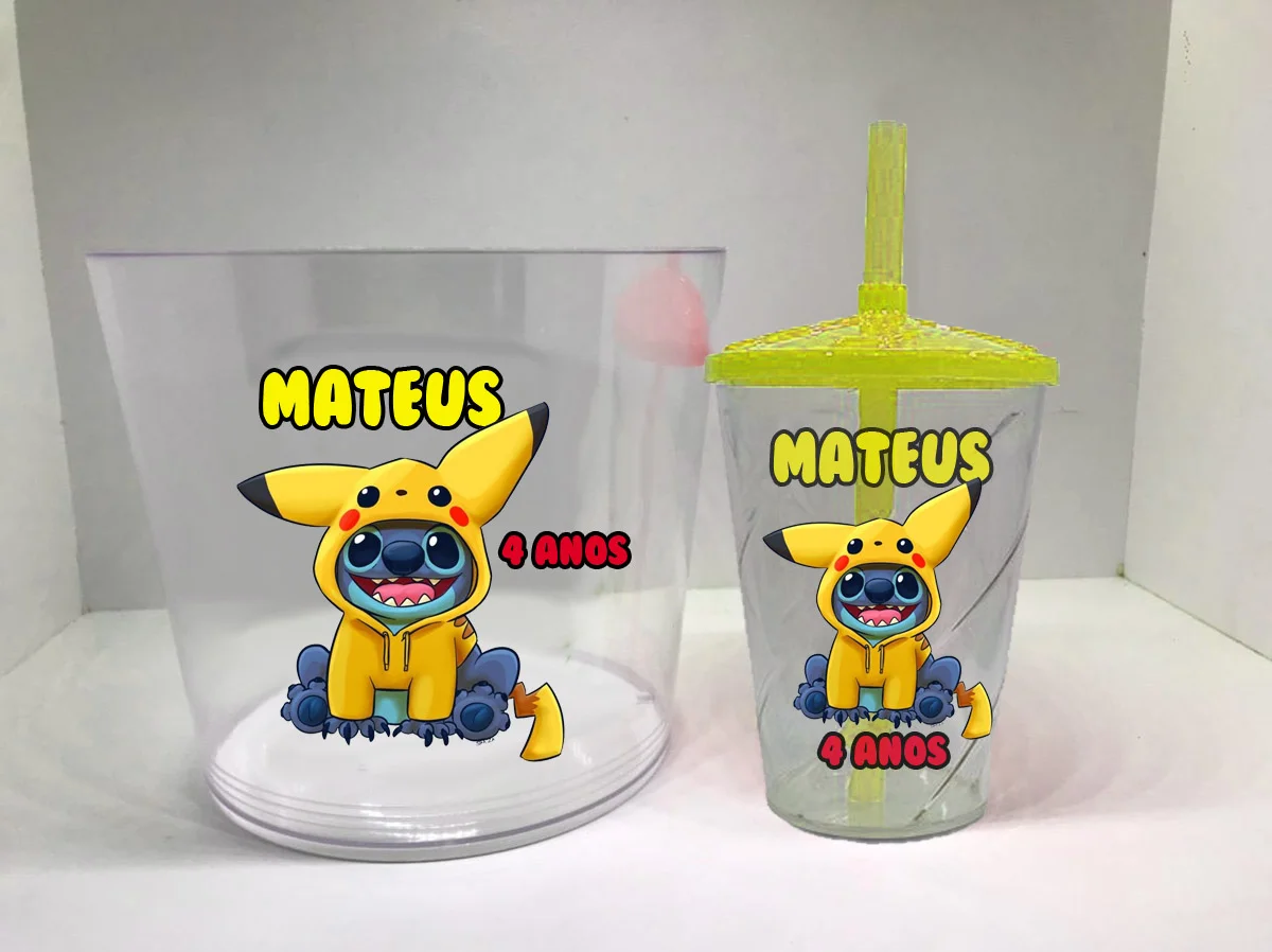 Kit Balde de Pipoca 1,5+Copo Twister do Pikachu Pokemon - Imagem 3