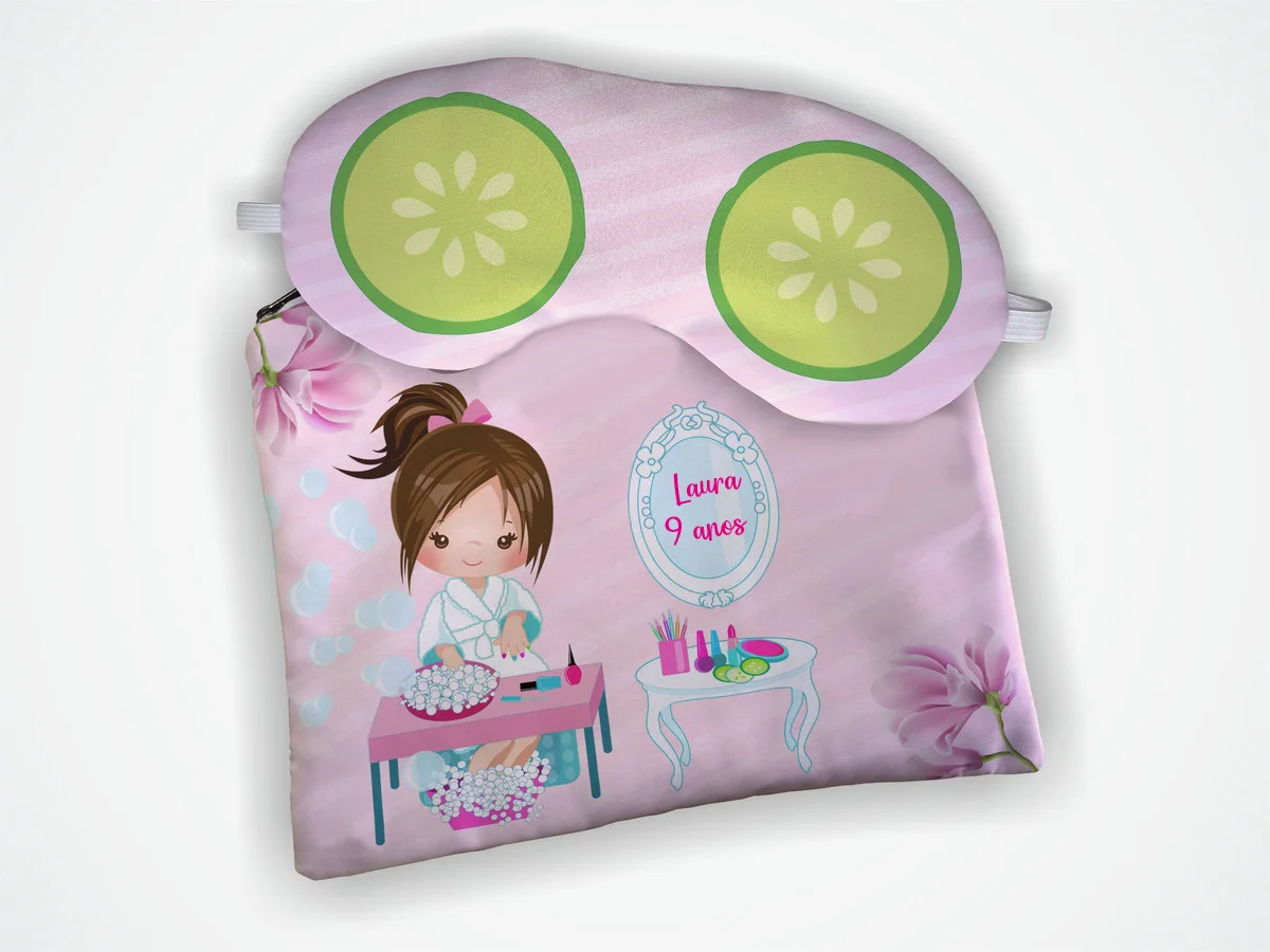 Kit Necessaire e Mascara de Dormir para lembrancinhas SPA Infantil - Imagem 4