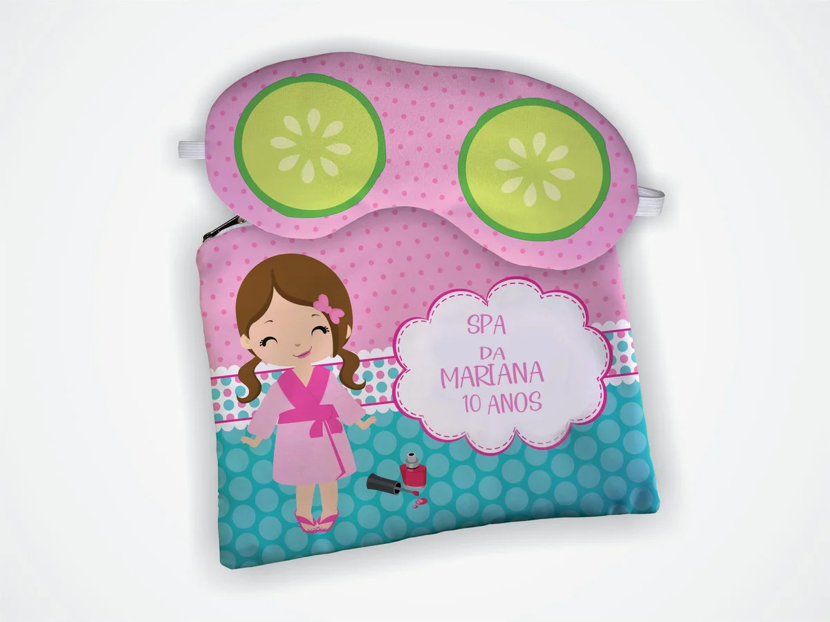 Kit Necessaire e Mascara de Dormir para lembrancinhas SPA Infantil - Imagem 3