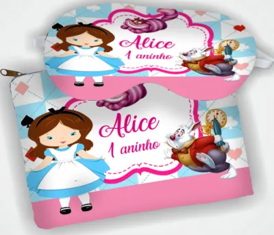 Kit Necessaire e Mascara de Dormir para lembrancinhas da Alice no País das Maravilhas