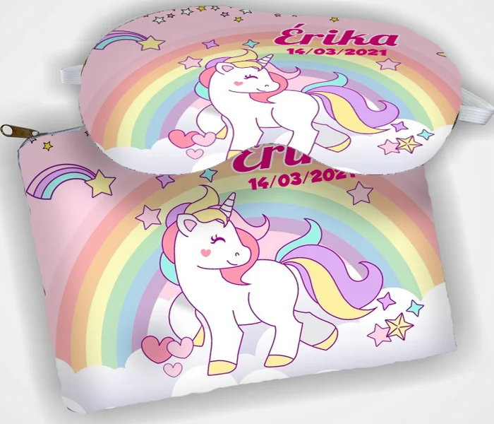 Kit Necessaire e Mascara de Dormir para lembrancinhas do Unicornio - Imagem 2