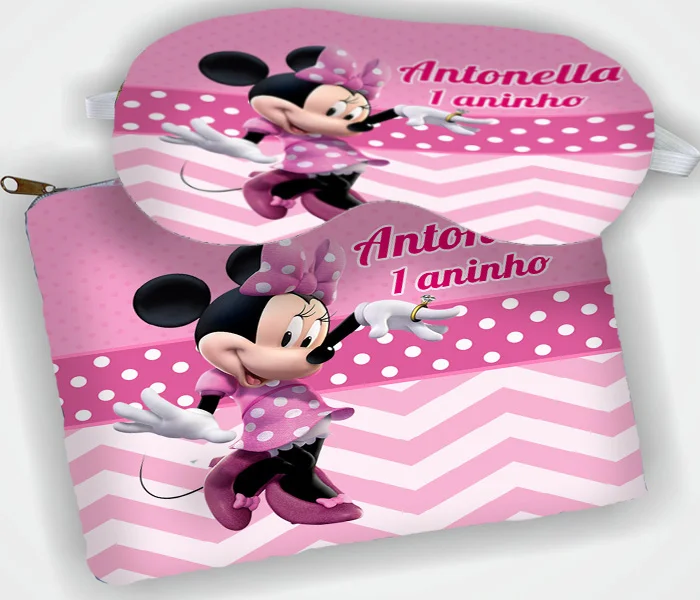 Kit Necessaire e Mascara de Dormir para lembrancinhas da Minnie Rosa - Imagem 2