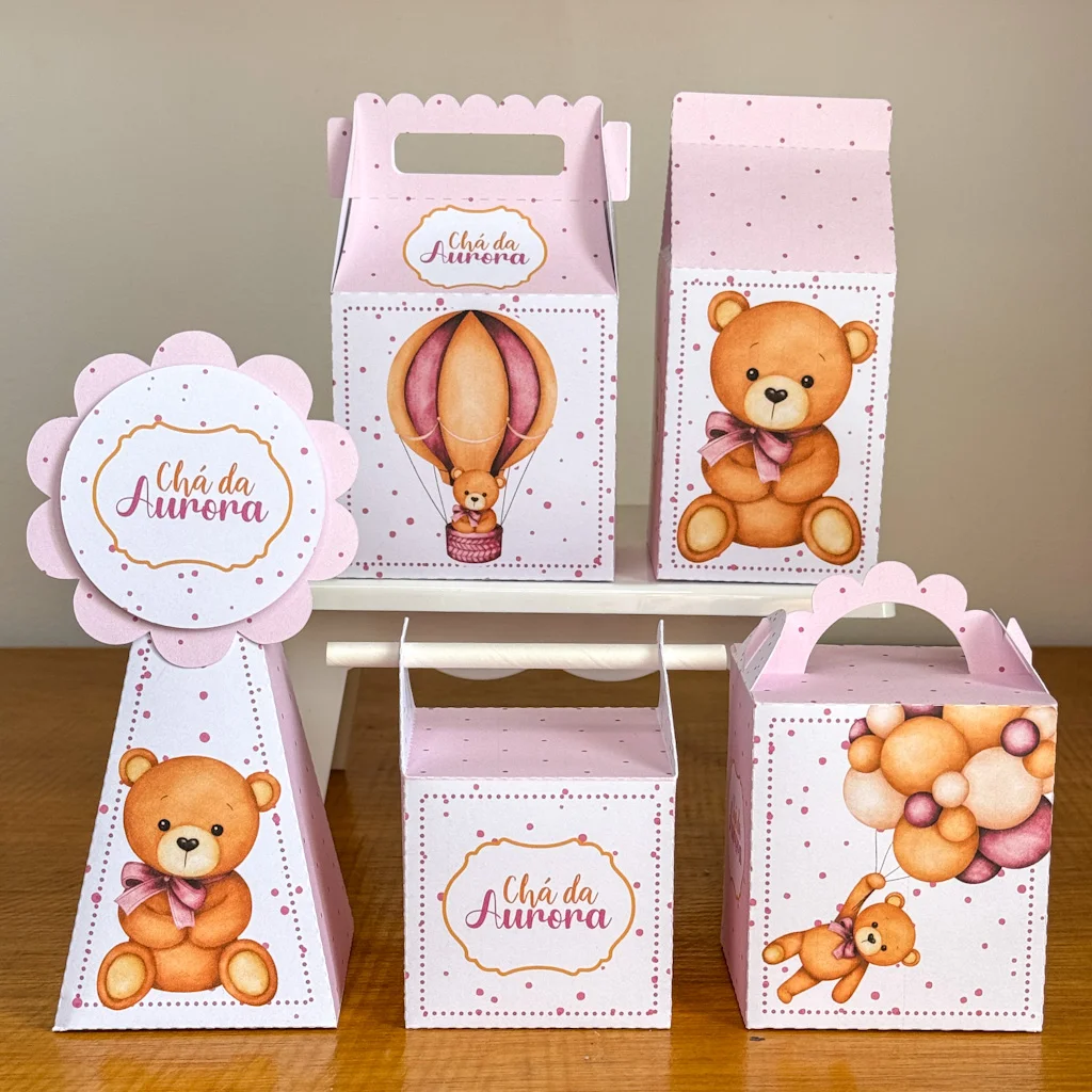 Kit Arquivo Digital Chá de bebê Ursinhos Rosa