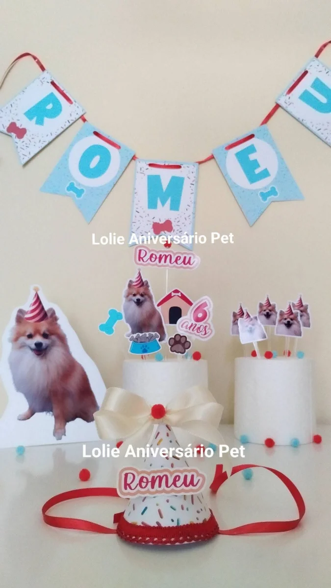 Kit Festa Aniversário Pet Aniversário Cachorro Confeitaria Colorida - Imagem 2