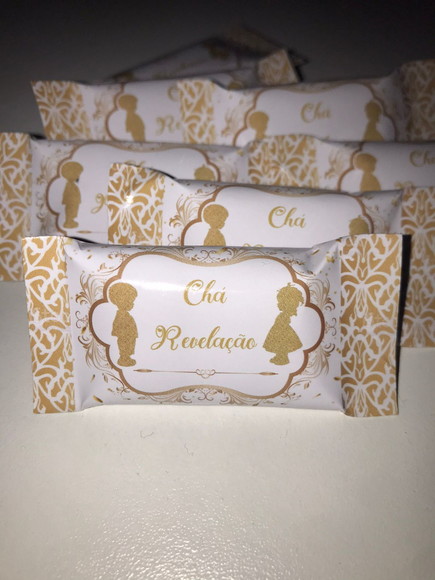 Balinha Personalizada Chá Revelação Dourado - Imagem 2