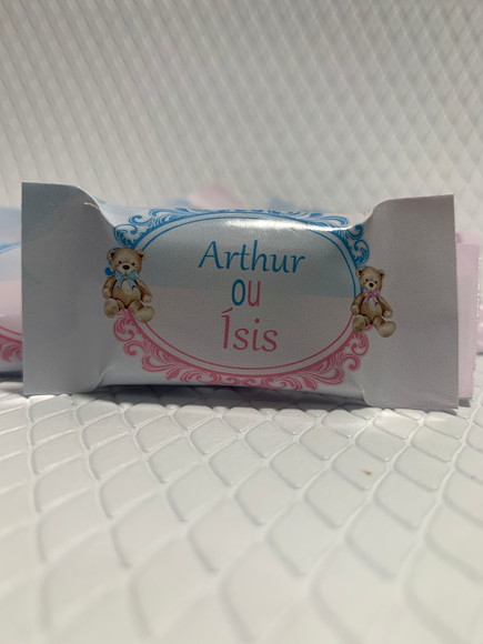 Balinha Personalizada Chá Revelação Rosa e Azul