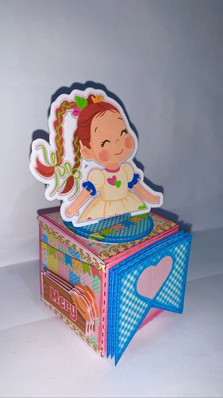 Caixa cubo festa junina menina - Imagem 2