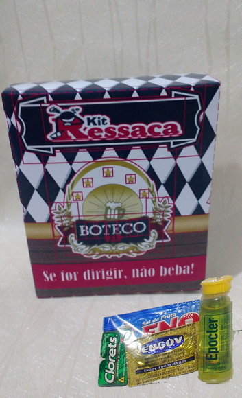 Caixinha para kit ressaca tema Boteco