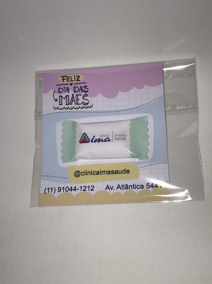 Cartão de agradecimento com balinha personalizada. - Imagem 2