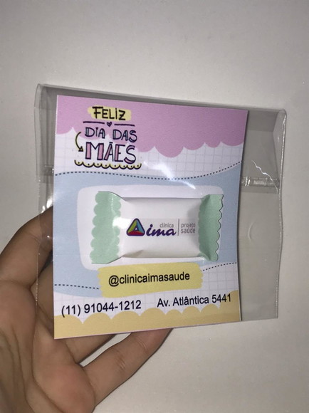 Cartão de agradecimento com balinha personalizada. - Imagem 4