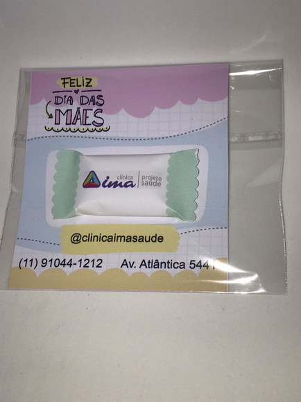 Cartão de agradecimento com balinha personalizada. - Imagem 3
