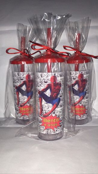 Copo Long Drink com Tampa e Canudo Homem Aranha - Imagem 3