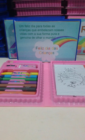 Estojo de Pintura Aquarela Dia das Crianças Meninas - Imagem 2